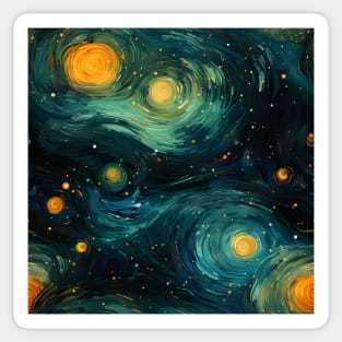 Van Gogh Starry Night Outer Space Pattern 9 Sticker